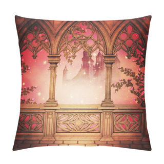 Personality  Palace Balcony Background Pillow Covers