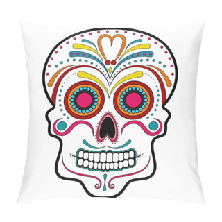 Personality  Floral Ornamente Head Skull. Day Of The Dead Pillow Covers