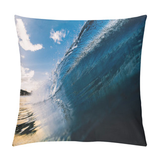 Personality  Barrel Crashing Wave In Ocean With Warm Tones And Beach Pillow Covers