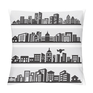 Personality Cities Silhouette Icon Pillow Covers