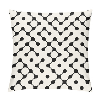 Personality  Vector Seamless Black And White Truchet Rounded Metaball Pattern Pillow Covers