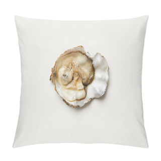 Personality  Open Fresh Oyster Clam Isolated On White Pillow Covers