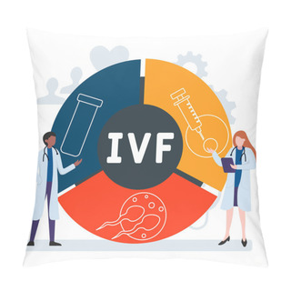 Personality  Flat Design With People. IVF - In Vitro Fertilization  Acronym, Medical Concept. Vector Illustration For Website Banner, Marketing Materials, Business Presentation, Online Advertising Pillow Covers