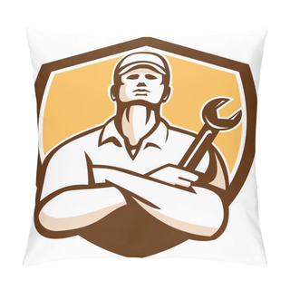 Personality  Mechanic Arms Crossed Wrench Pillow Covers