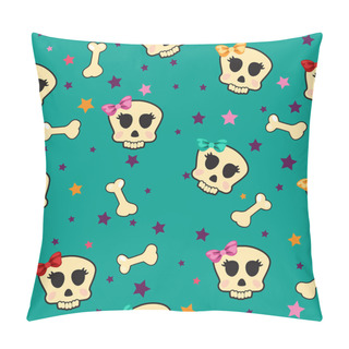 Personality  Seamless With Bones And Skull Glamorous Pillow Covers