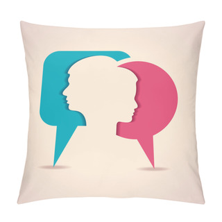 Personality  Human Head With Message Bubble Pillow Covers