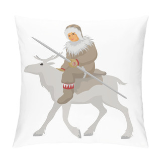 Personality   The Chukchi Astride A Deer Pillow Covers