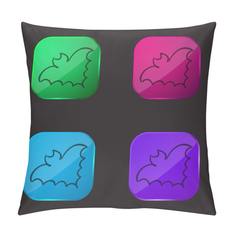 Personality  Bat Outline four color glass button icon pillow covers