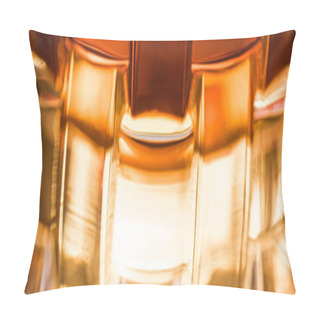 Personality  Close Up View Of Brandy In Textured Glass, Panoramic Shot Pillow Covers