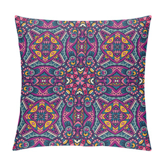 Personality  Colorful Floral Ethnic Seamless Pattern Ornament Pillow Covers