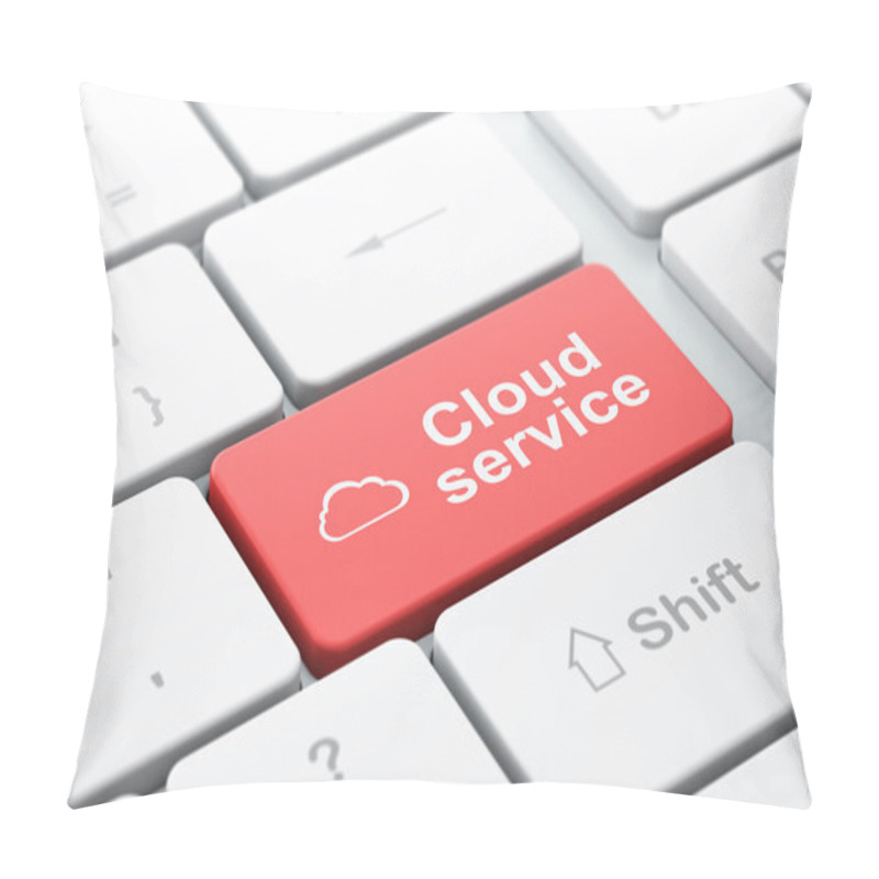 Personality  Cloud computing concept: Cloud and Cloud Service on computer key pillow covers
