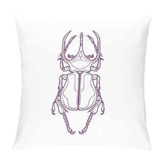 Personality  Outline Big Horn Beetle Bug Insect Pillow Covers