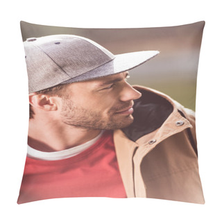 Personality  Young Bearded Man Traveler  Pillow Covers