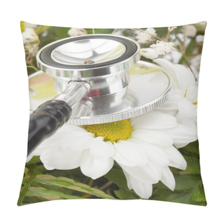 Personality  Examining Flower By Stethoscope Pillow Covers