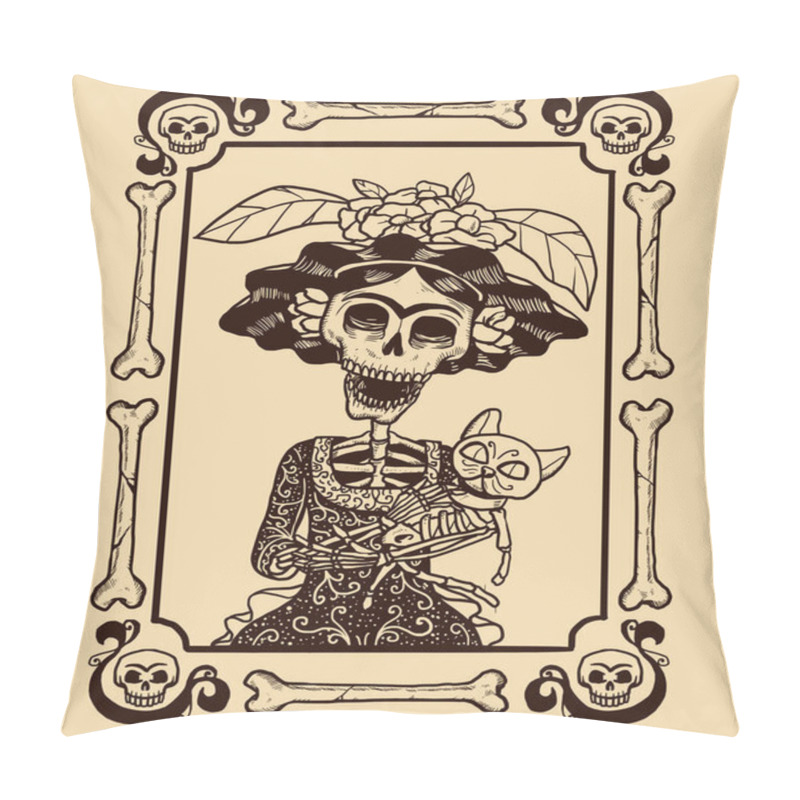 Personality  Frida Kahlo skeleton cartoon design pillow covers