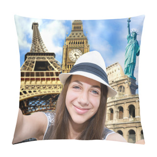 Personality  Self-portrait Of A Young Beautiful Woman Pillow Covers