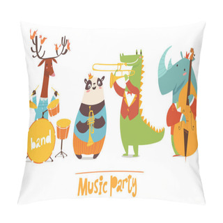Personality  Music Party , Wild Animals Cartoon  Pillow Covers