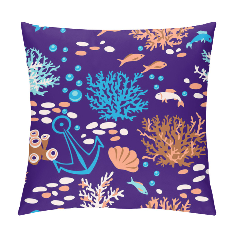 Personality  Seamless pattern underwater life of sea pillow covers