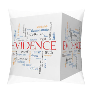 Personality  Evidence 3D Cube Word Cloud Concept Pillow Covers