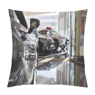 Personality  Car Auto Dealership. New Cars At Dealer Showroom. Prestigious Vehicles. Pillow Covers