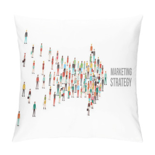 Personality  Crowd Of People Gathered In An Arrow Shape Pillow Covers