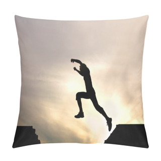 Personality  Silhouette Of Jumping Boy Pillow Covers