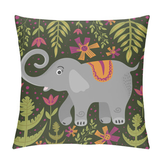 Personality  Vector Image Of A Giraffe On A Botanical Background. Flat Illustration Of African Animals. Tropical Plants And Flowers Made In The Scandinavian Style. Wildlife Africa In Doodle Style. Pillow Covers