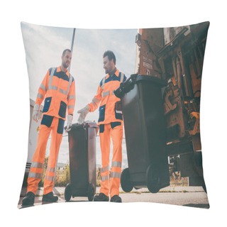 Personality  Garbage Removal Men Working For A Public Utility Pillow Covers