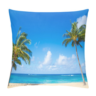 Personality  Palm Trees On The Sandy Beach In Hawaii Pillow Covers