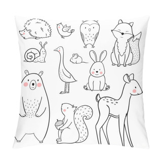 Personality  Baby Animal Vector Set Pillow Covers