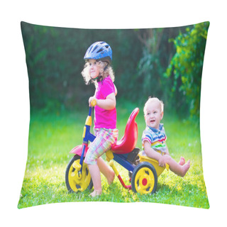 Personality  Two Kids On A Bike Pillow Covers