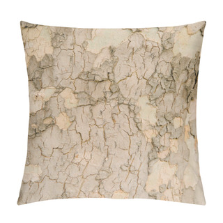 Personality  Close-up Shot Of Light Cracked Tree Bark Pillow Covers