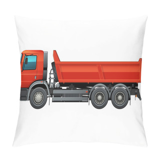 Personality  Red Tipper Dump Truck Color Isolated Vector Pillow Covers