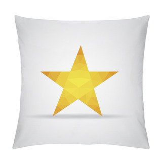 Personality  Star Icon In Polygonal Style On A Gray Background Pillow Covers