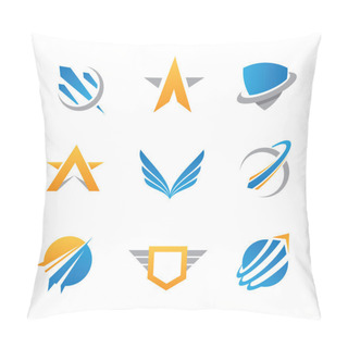 Personality  Action Force Travel Community, Perfect Military Spaceship Logotype Set And Icon Pillow Covers