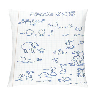 Personality  A New Spring Collection Of Funny Doodles In Different Situations Pillow Covers