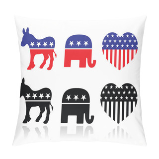 Personality  USA Political Parties Symbols: Democrats And Repbublicans Pillow Covers