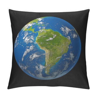 Personality  South America Earth Globe Planet On Black Pillow Covers