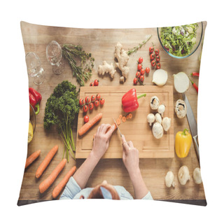 Personality  Woman Preparing Salad  Pillow Covers