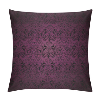 Personality  Royal, Vintage, Gothic Background In Dark Purple And Black With Classic Baroque, Rococo Ornaments Pillow Covers