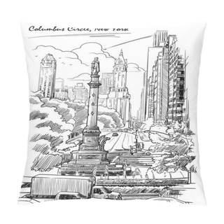 Personality  Columbus Circle, Black And White Pillow Covers