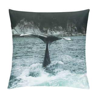 Personality  Whale In The Sea Lifted Its Tail Above The Water And Hits Them I Pillow Covers