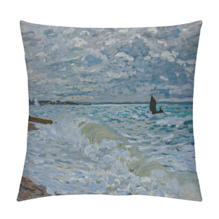 Personality  The Sea At Le Havre, Oil Painting On Canvas 1868, By French Painter Claude Monet (1840-1926). Pillow Covers
