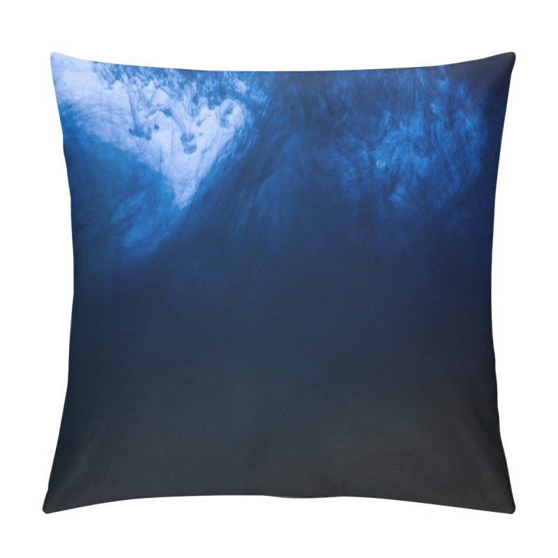 Personality  Close up view of dark blue paint swirls in water pillow covers
