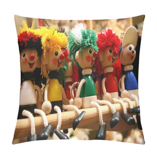 Personality  Row Of Five Wooden Toys Pillow Covers