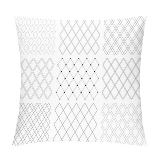 Personality  Set Of Seamless Diamonds Patterns. Geometric Latticed Textures. Vector Art. Pillow Covers