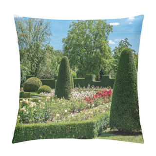 Personality  Formal Rosarium With Trimmed Bushes Pillow Covers