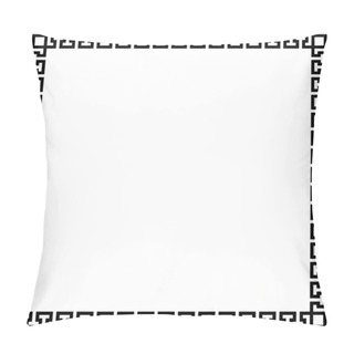 Personality  Greek Frame Ornaments, Meanders. Square Meander Border From A Repeated Greek Motif Vector Illustration On A White Background Pillow Covers