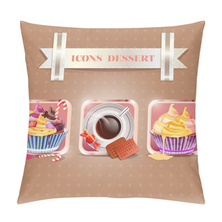 Personality  Icons Dessert Vector Illustration   Pillow Covers