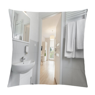 Personality Modern, Compact Bathroom In Scandinavian Style Pillow Covers
